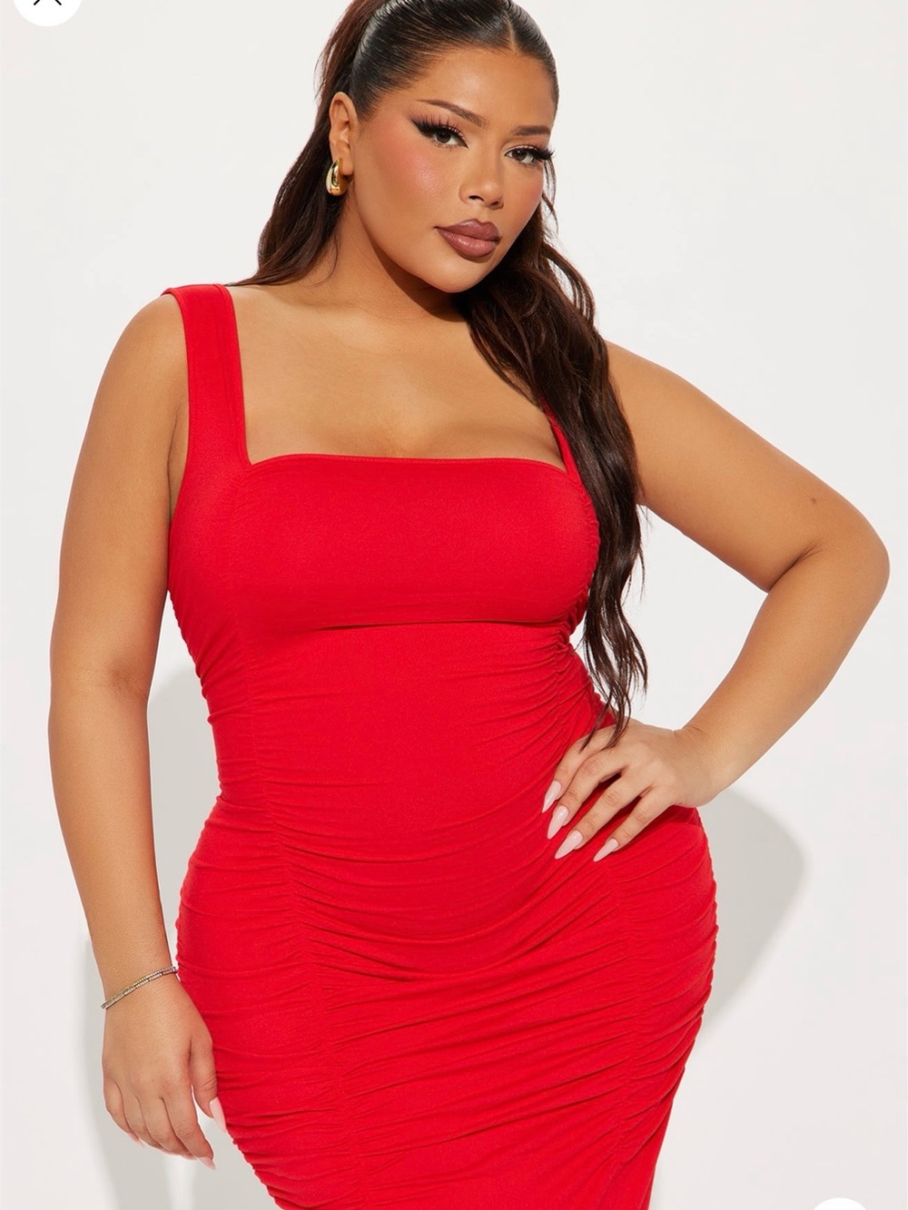 Soleil Mídi Dress Red 2X Fashion Nova - Picture 2 of 4